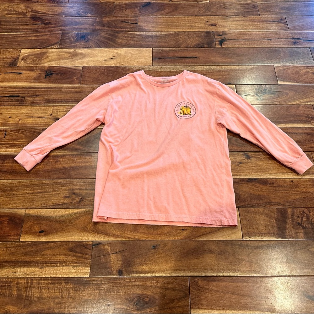 Simply southern medium Kids Pink Long Sleeve Shirt adorable print pumpkin